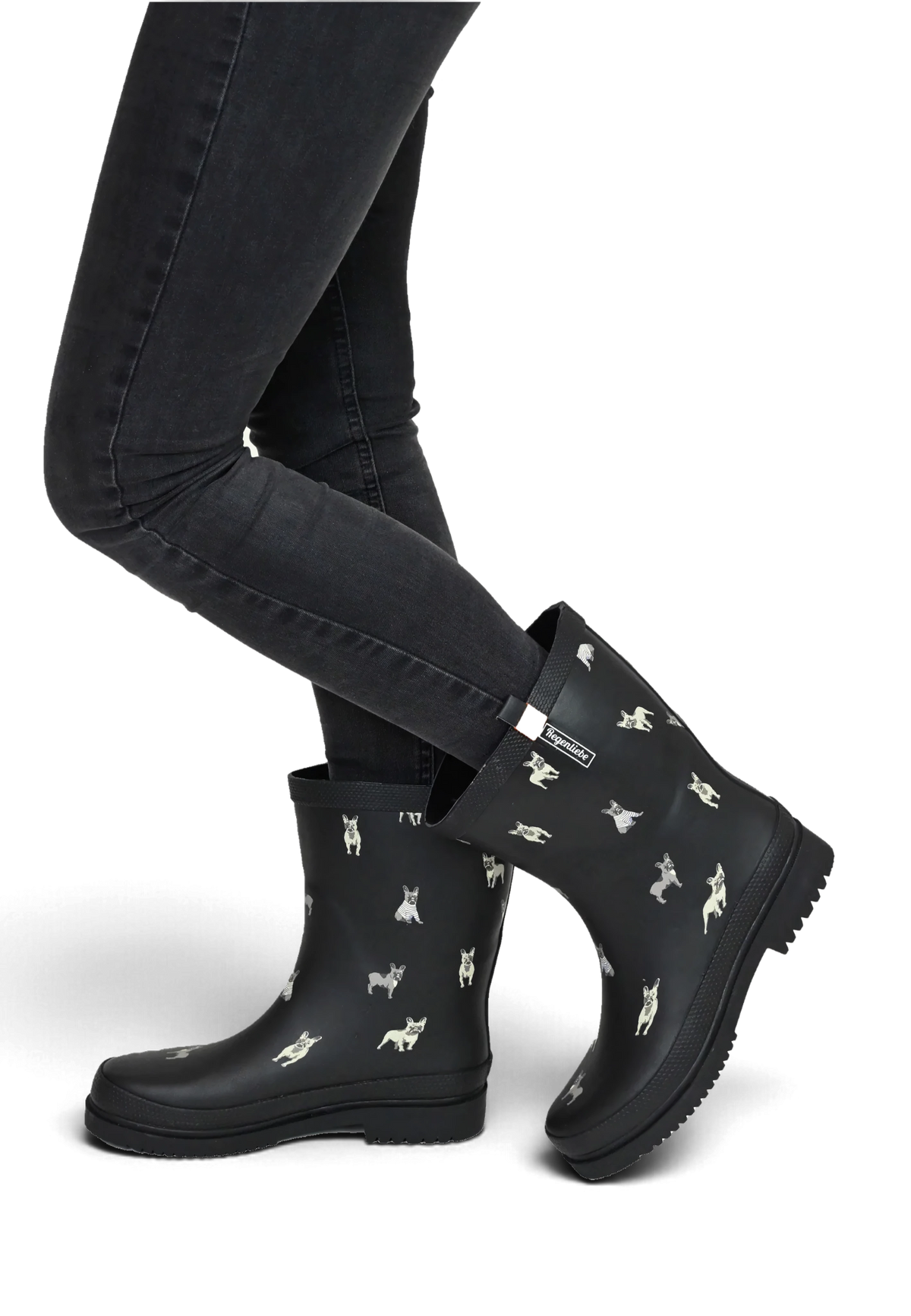 Regenliebe Damen Gummistiefel Mops Halbschaft